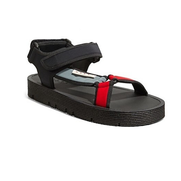 MARNI Logo Tab Touch Strap Sandals - UNISEX - Picture 1 of 8